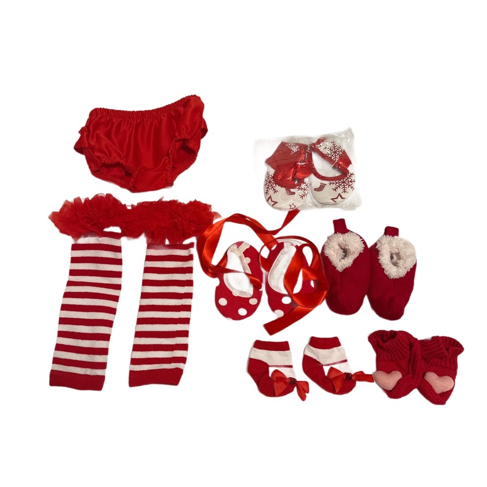 Baby Girl’s First Christmas Bundle – Festive Red Accessories (0-3Months)